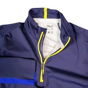 RLX Ralph Lauren Mens Navy Blue Quarter Zip Pullover Water Resistant Jacket M